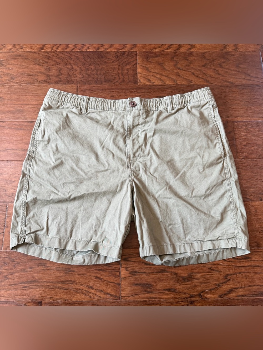 Quince Men Organic Stretch Cotton Pull On Chino Shorts - 7" Faded Cargo Green XL